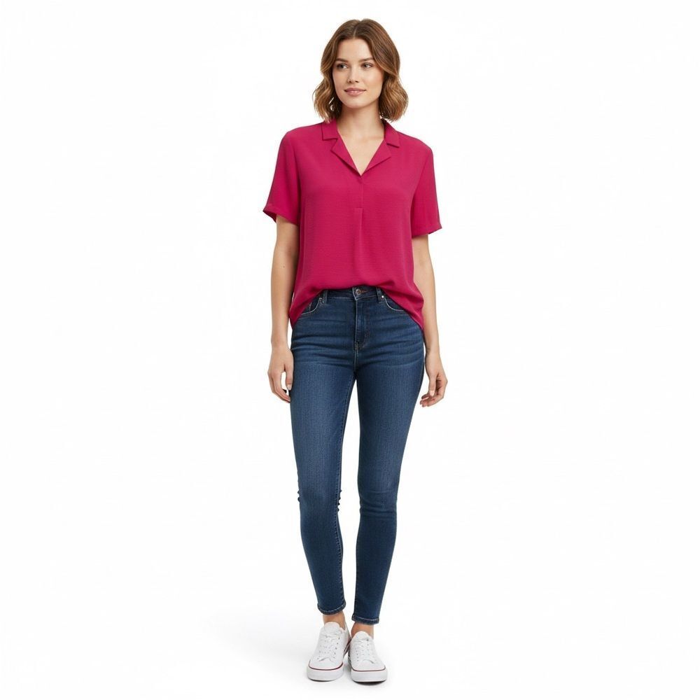Hilary Radley Berry Pink Short Sleeve Blouse  NWT